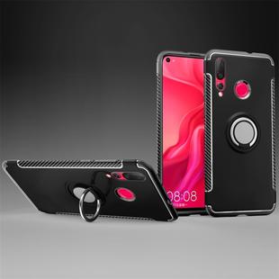 Magnetic 360 Degree Rotation Ring Holder Armor Protective Case for Huawei Nova 4 (Black)