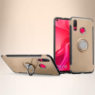 Magnetic 360 Degree Rotation Ring Holder Armor Protective Case for Huawei Nova 4 (Gold)