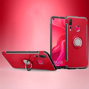 Magnetic 360 Degree Rotation Ring Holder Armor Protective Case for Huawei Nova 4 (Red)