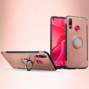 Magnetic 360 Degree Rotation Ring Holder Armor Protective Case for Huawei Nova 4 (Rose Gold)