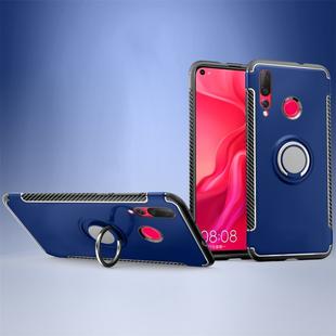 Magnetic 360 Degree Rotation Ring Holder Armor Protective Case for Huawei Nova 4 (Sapphire Blue)