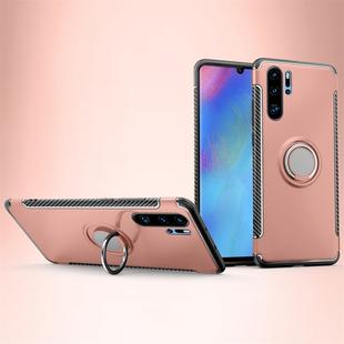 Magnetic 360 Degree Rotation Ring Holder Armor Protective Case for Huawei P30 Pro (Rose Gold)