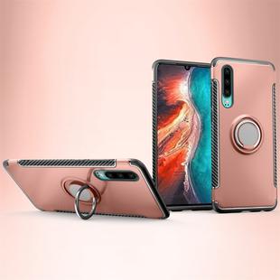 Magnetic 360 Degree Rotation Ring Holder Armor Protective Case for Huawei P30 (Rose Gold)