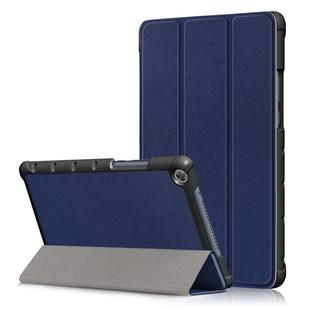 Custer Texture Horizontal Flip Leather Case for Huawei MediaPad M5 Lite 8 inch , with Three-folding Holder(Dark Blue)