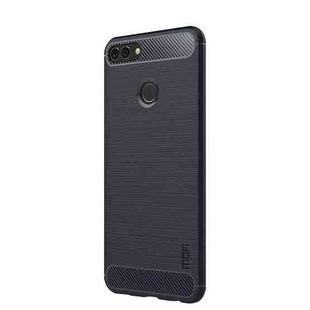 MOFI Brushed Texture Carbon Fiber Soft TPU Case for Huawei Enjoy 7S (Blue)