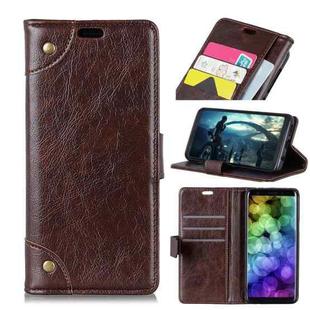 Copper Buckle Nappa Texture Horizontal Flip Leather Case for Huawei Y9 (2019), with Holder & Card Slots & Wallet (Coffee)
