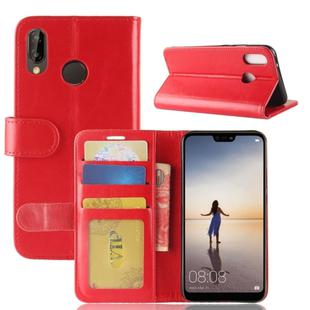 For Huawei  P20 Lite PU + TPU Crazy Horse Texture Horizontal Flip Leather Case with Wallet & Holder & Card Slots (Red)