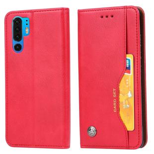 Knead Skin Texture Horizontal Flip Leather Case for Huawei P30 Pro, with Photo Frame & Holder & Card Slots & Wallet (Red)