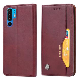 Knead Skin Texture Horizontal Flip Leather Case for Huawei P30 Pro, with Photo Frame & Holder & Card Slots & Wallet (Wine Red)