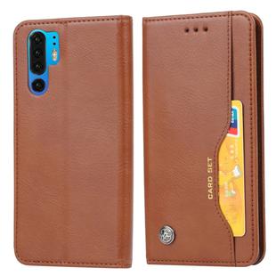 Knead Skin Texture Horizontal Flip Leather Case for Huawei P30 Pro, with Photo Frame & Holder & Card Slots & Wallet (Brown)