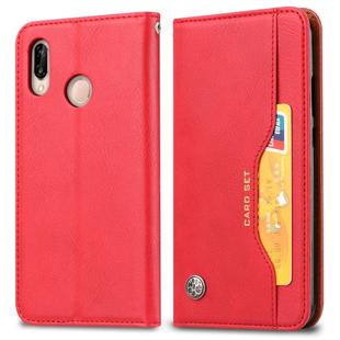 Knead Skin Texture Horizontal Flip Leather Case for Huawei P30 Lite, with Photo Frame & Holder & Card Slots & Wallet (Red)