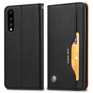 Knead Skin Texture Horizontal Flip Leather Case for Huawei P30, with Photo Frame & Holder & Card Slots & Wallet (Black)