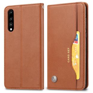 Knead Skin Texture Horizontal Flip Leather Case for Huawei P30, with Photo Frame & Holder & Card Slots & Wallet (Brown)
