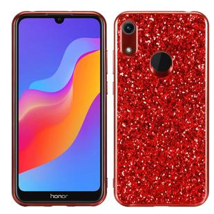 Glittery Powder Shockproof TPU Case for Huawei Honor Play 8A(Red)