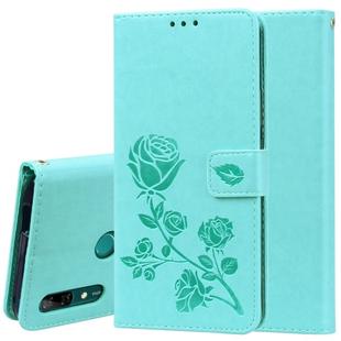 Rose Embossed Horizontal Flip PU Leather Case for Huawei P Smart Z, with Holder & Card Slots & Wallet (Green)