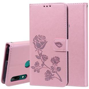 Rose Embossed Horizontal Flip PU Leather Case for Huawei P Smart Z, with Holder & Card Slots & Wallet (Rose Gold)