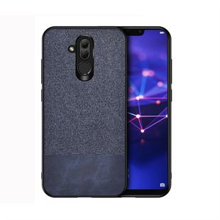 Shockproof Splicing PU + Cloth Protective Case for Huawei Mate 20 Lite (Blue)
