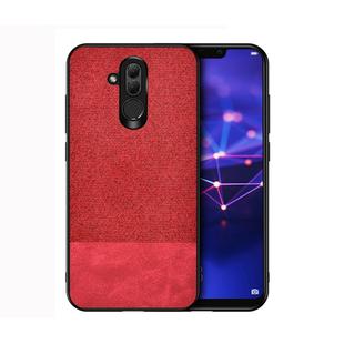 Shockproof Splicing PU + Cloth Protective Case for Huawei Mate 20 Lite (Red)