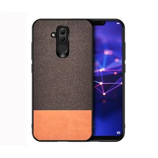 Shockproof Splicing PU + Cloth Protective Case for Huawei Mate 20 Lite (Brown)