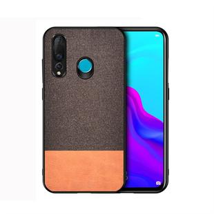 Shockproof Splicing PU + Cloth Protective Case for Huawei Nova 4 (Brown)