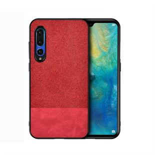 Shockproof Splicing PU + Cloth Protective Case for Huawei P30 (Red)