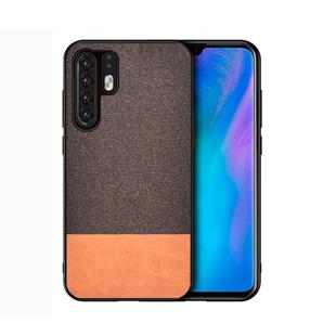 Shockproof Splicing PU + Cloth Protective Case for Huawei P30 Pro (Brown)