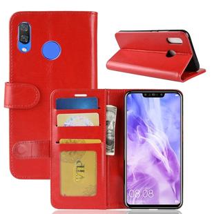 Crazy Horse Texture Horizontal Flip Leather Case for Huawei nova 3, with Wallet & Holder & Card Slots(Red)