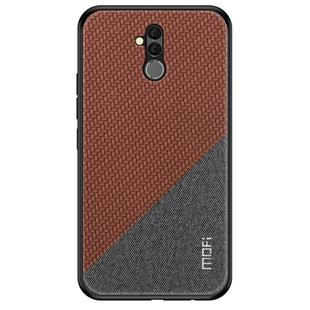 MOFI Shockproof TPU + PC + Cloth Pasted Case for Huawei Mate 20 Lite (Brown)