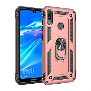 Armor Shockproof TPU + PC Protective Case for Huawei Y7 (2019), with 360 Degree Rotation Holder (Rose Gold)