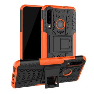 Tire Texture TPU+PC Shockproof Case for Huawei P Smart+ 2019, with Holder (Orange)