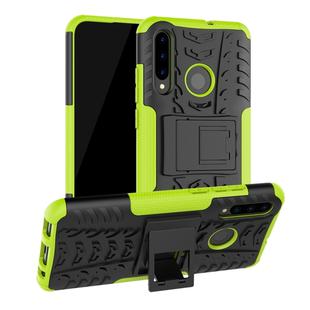 Tire Texture TPU+PC Shockproof Case for Huawei P Smart+ 2019, with Holder (Green)