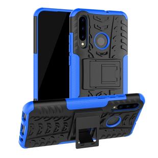 Tire Texture TPU+PC Shockproof Case for Huawei P Smart+ 2019, with Holder (Blue)