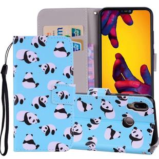 Panda Pattern Colored Drawing Horizontal Flip Leather Case for Huawei P20 Lite, with Holder & Card Slots & Wallet & Lanyard
