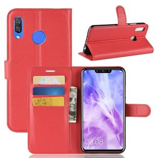 Litchi Texture Horizontal Flip Leather Case for Huawei Nova 3, with Wallet & Holder & Card Slots(Red)