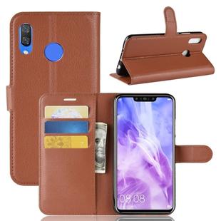 Litchi Texture Horizontal Flip Leather Case for Huawei Nova 3, with Wallet & Holder & Card Slots(Brown)