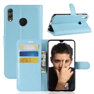 Litchi Texture Horizontal Flip Leather Case for Huawei Honor 8X, with Holder & Card Slots & Wallet & Photo Frame(Blue)