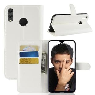 Litchi Texture Horizontal Flip Leather Case for Huawei Honor 8X, with Holder & Card Slots & Wallet & Photo Frame(White)