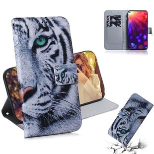 Tiger Pattern Coloured Drawing Horizontal Flip Leather Case for Huawei Honor View 20, with Holder & Card Slots & Wallet