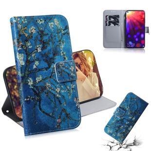 Apricot Flower Pattern Coloured Drawing Horizontal Flip Leather Case for Huawei Honor View 20, with Holder & Card Slots & Wallet