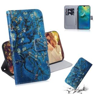 Apricot Flower Pattern Coloured Drawing Horizontal Flip Leather Case for Huawei Mate 20, with Holder & Card Slots & Wallet