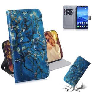 Apricot Flower Pattern Coloured Drawing Horizontal Flip Leather Case for Huawei Mate 20 Lite, with Holder & Card Slots & Wallet