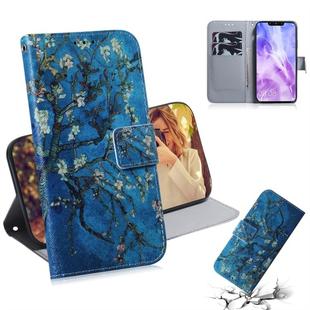 Apricot Flower Pattern Coloured Drawing Horizontal Flip Leather Case for Huawei Nova 3, with Holder & Card Slots & Wallet