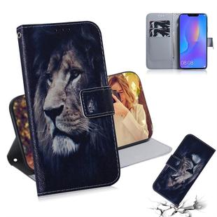 Lion Pattern Coloured Drawing Horizontal Flip Leather Case for Huawei P Smart+ 2019 / Nova 3i, with Holder & Card Slots & Wallet