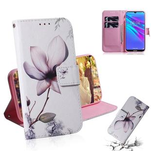 Magnolia Flower Pattern Coloured Drawing Horizontal Flip Leather Case for Huawei Y6 (2019), with Holder & Card Slots & Wallet