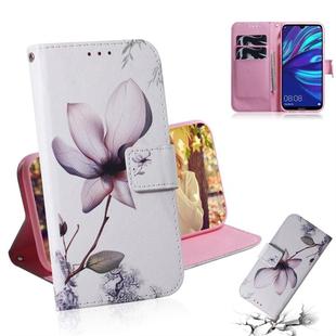 Magnolia Flower Pattern Coloured Drawing Horizontal Flip Leather Case for Huawei Y7 Prime (2019) / Y7 Pro (2019) / Enjoy 9, with Holder & Card Slots & Wallet