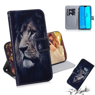 Lion Pattern Coloured Drawing Horizontal Flip Leather Case for Huawei Y9 (2019) / Enjoy 9 Plus, with Holder & Card Slots & Wallet