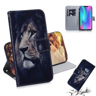 Lion Pattern Coloured Drawing Horizontal Flip Leather Case for Huawei Honor 8C, with Holder & Card Slots & Wallet