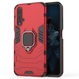 PC + TPU Shockproof Protective Case for Huawei Honor 20, with Magnetic Ring Holder (Red)