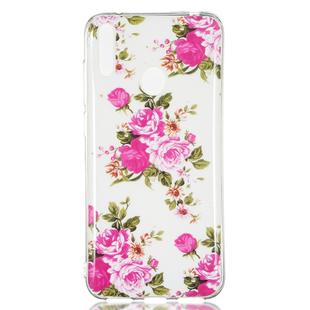 Rosa Multiflora Flower Pattern Noctilucent TPU Soft Case for Huawei Y7 Pro(2019)