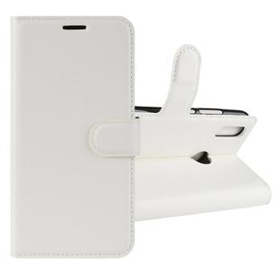 Litchi Texture Horizontal Flip Leather Case for Huawei Y9 (2019), with Holder & Card Slots & Wallet(White)